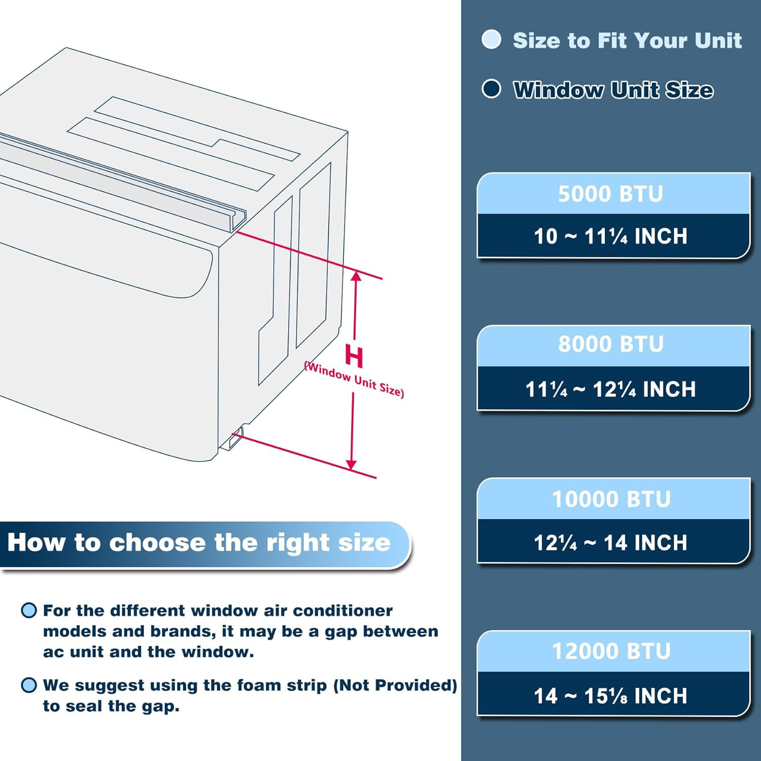 Window Air Conditioner Side Panel with Frame,Ac Insulation Side Panels Curtain K