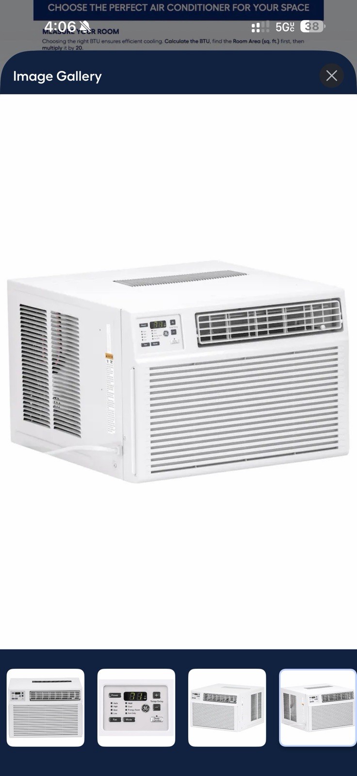 GE 11,800 BTU 230V Window Air Conditioner with Heat & Remote, White Fast Ship ✅✅