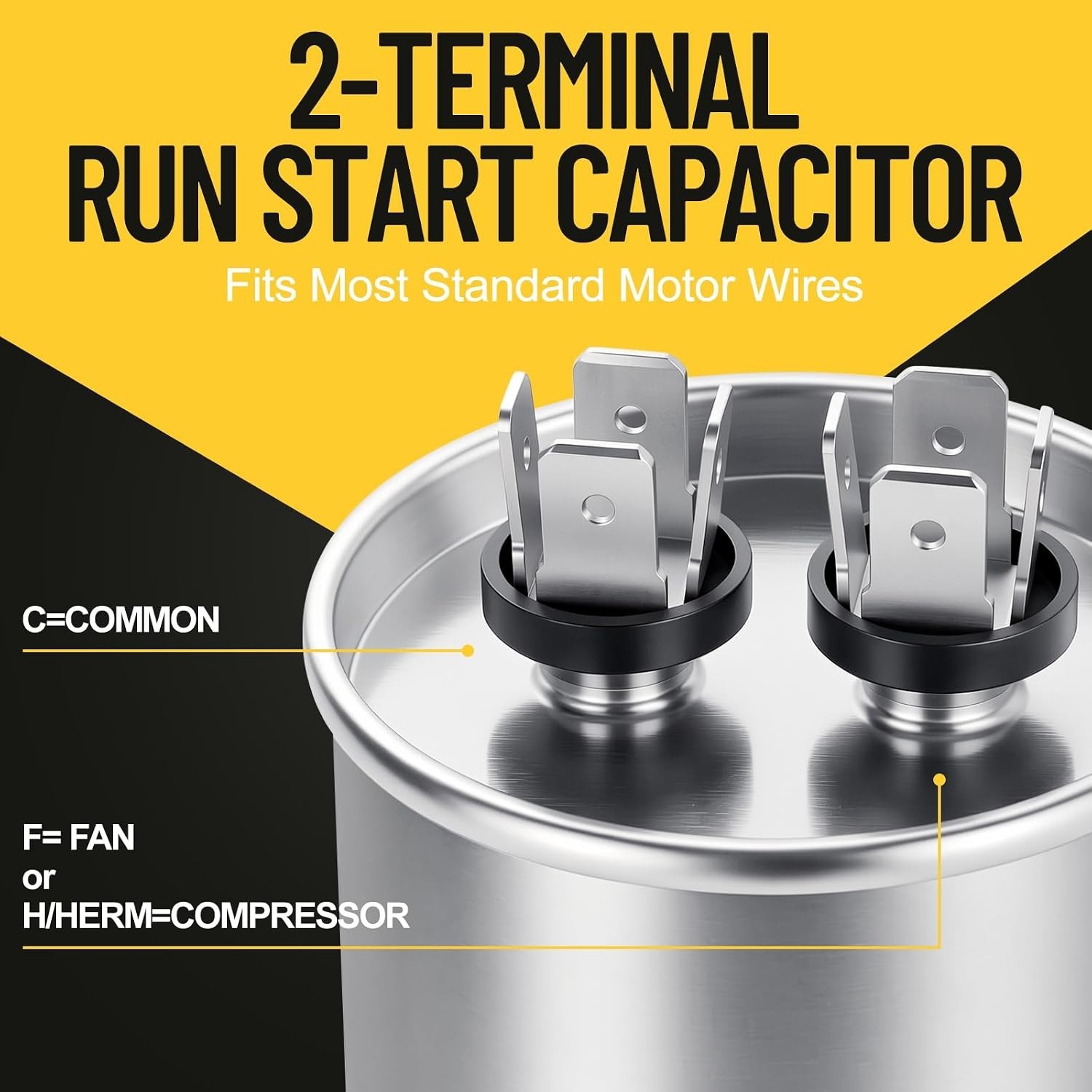 AC Capacitor 5uF MFD 370/440VAC Round Motor Run Fan Start Condenser