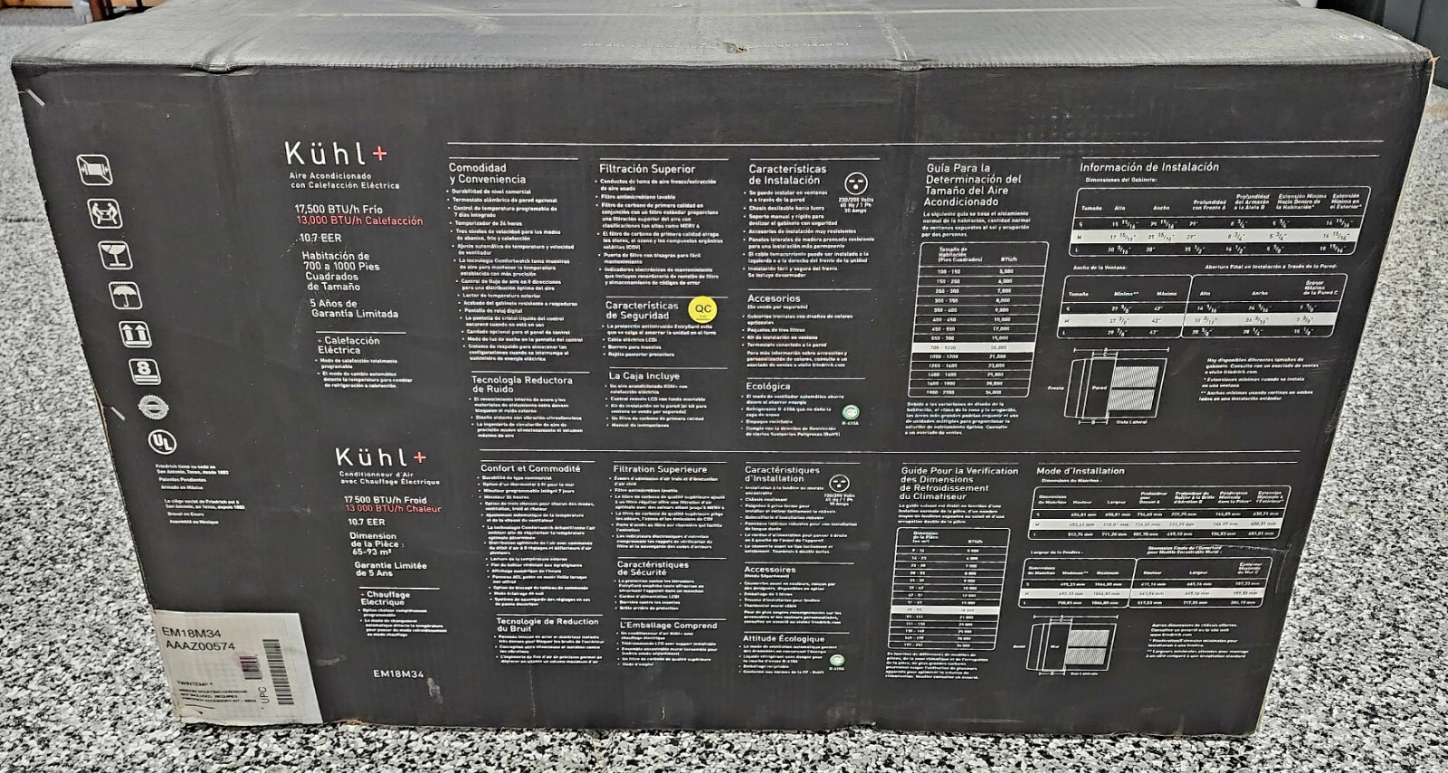 New Air Conditioner W/Heater Friedrich Kuhl Series 17,500 BTU