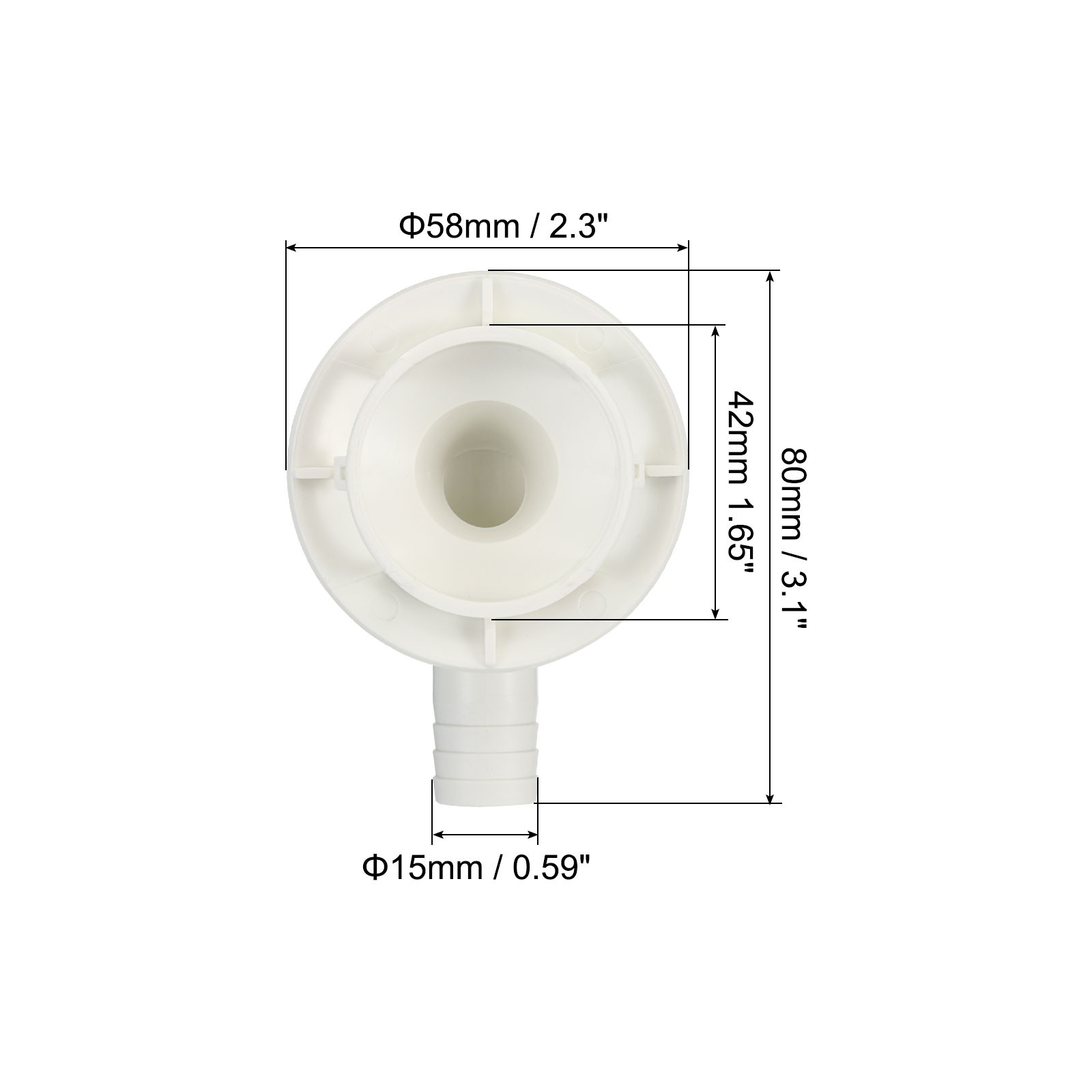 4 Pack 42mm Air Conditioner Drain Hose Connector with Clamp White Style 1