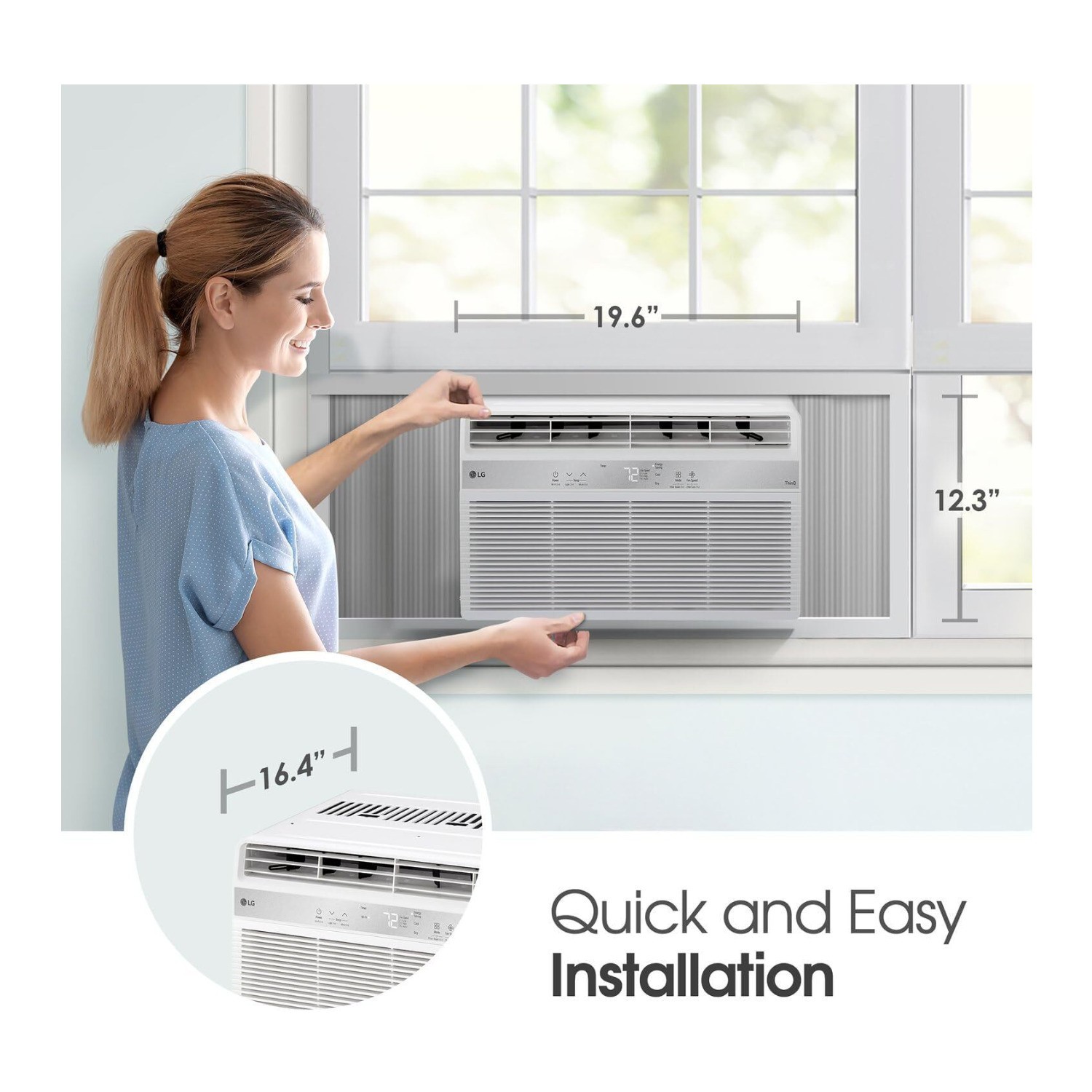 LG 10,000 BTU Wi-Fi Enabled Window Air Conditioner (Matte White)