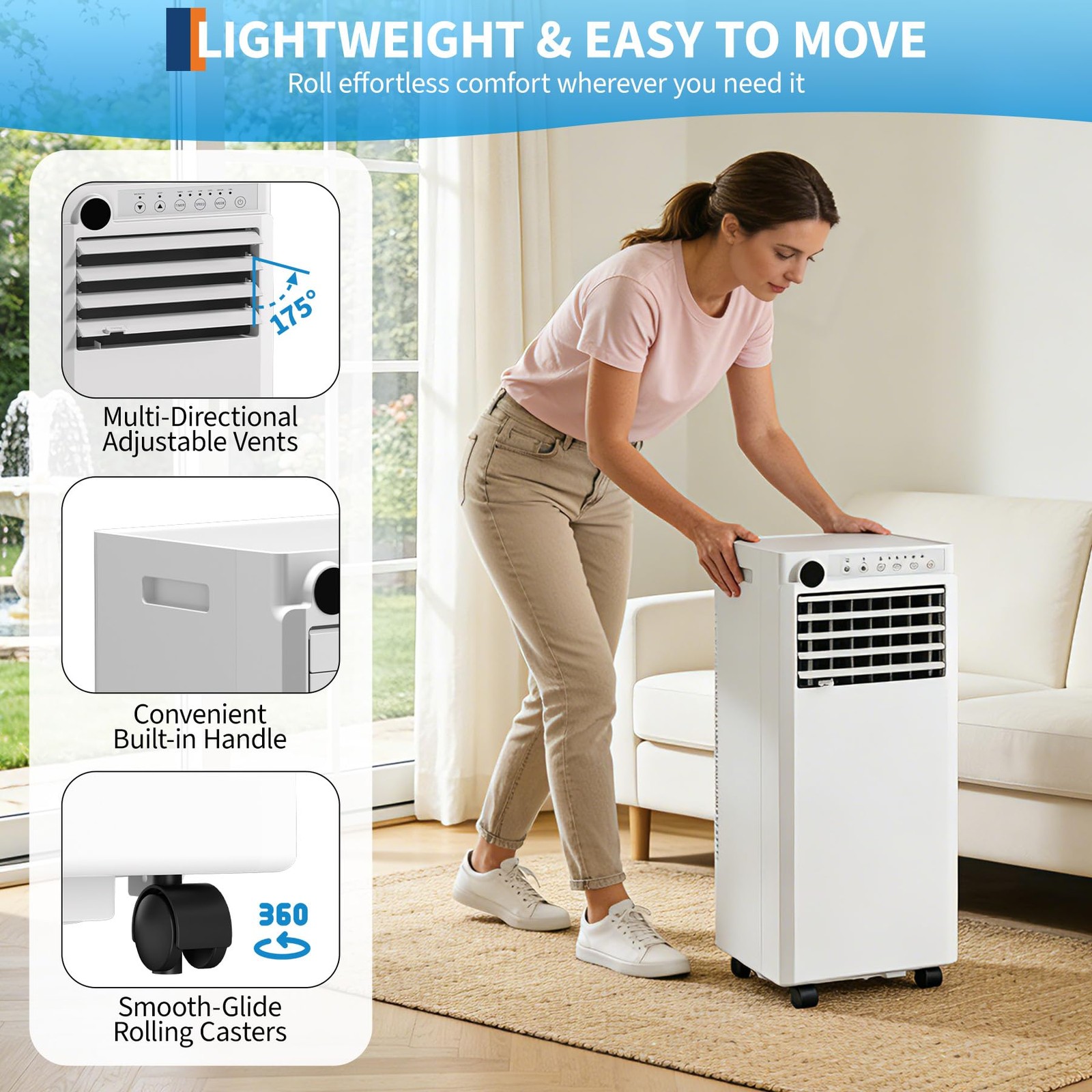 Portable Air Conditioner 10000 BTU / 8000 BTU AC Unit Cooling Dehumidifier & Fan