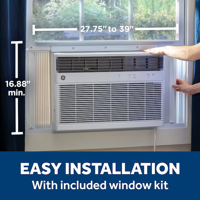 GE Medium Room Window Air Conditioner with Heater, Remote Included 8000-BTU