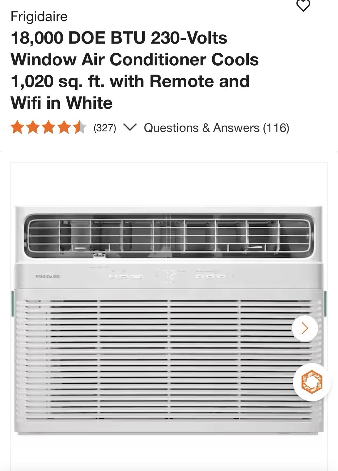 18,000 BTU Window Air Conditioner with WiFi and Remote Control