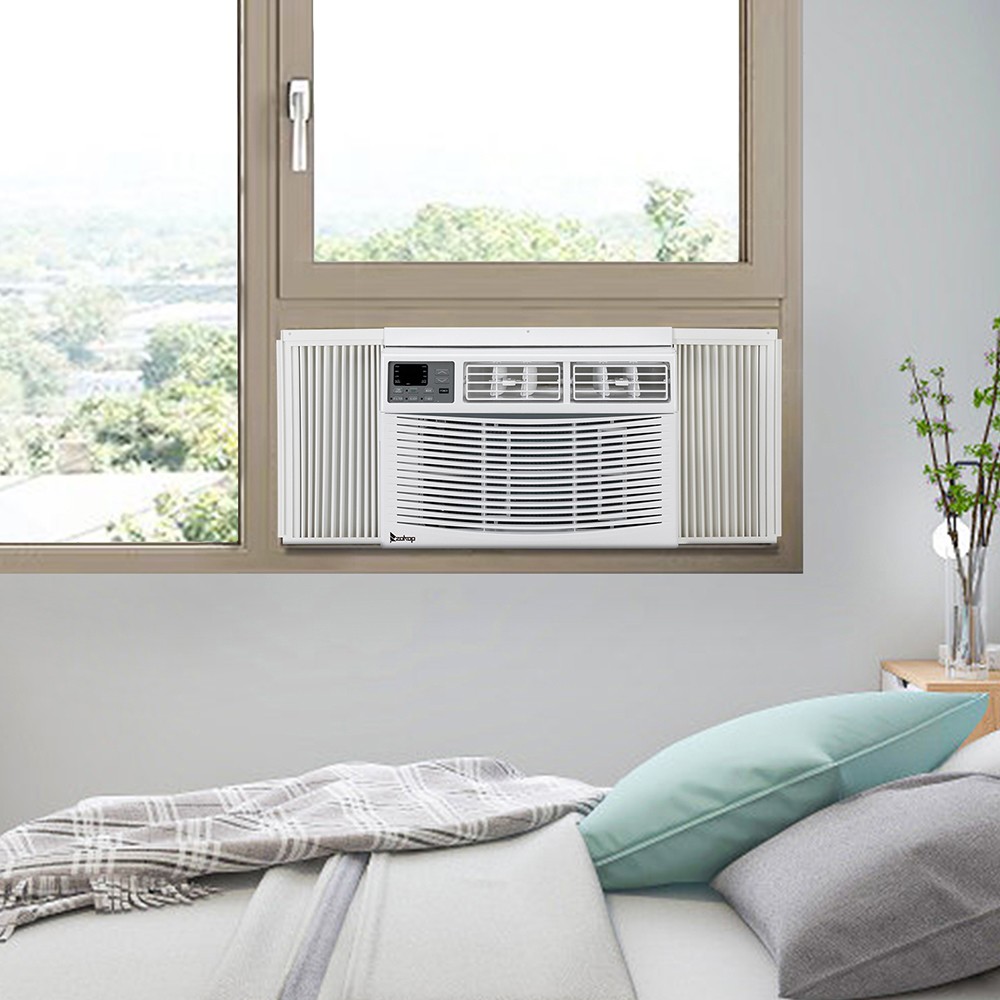 10000 BTU Window-Mounted Room Air Conditioner 1100W w/ Washable Filter 3 Speeds
