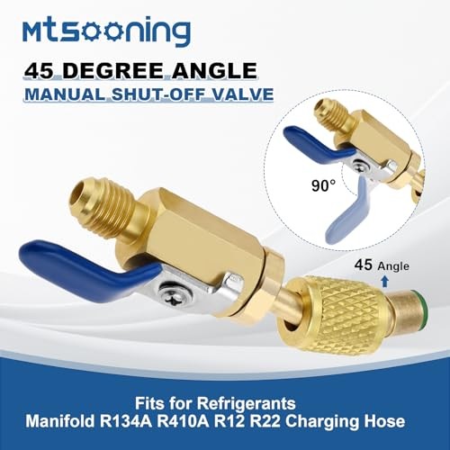 R12 R22 R410A Valve Core Remover Installer Kit, 3PCS 45° 1/4″ SAE Ball