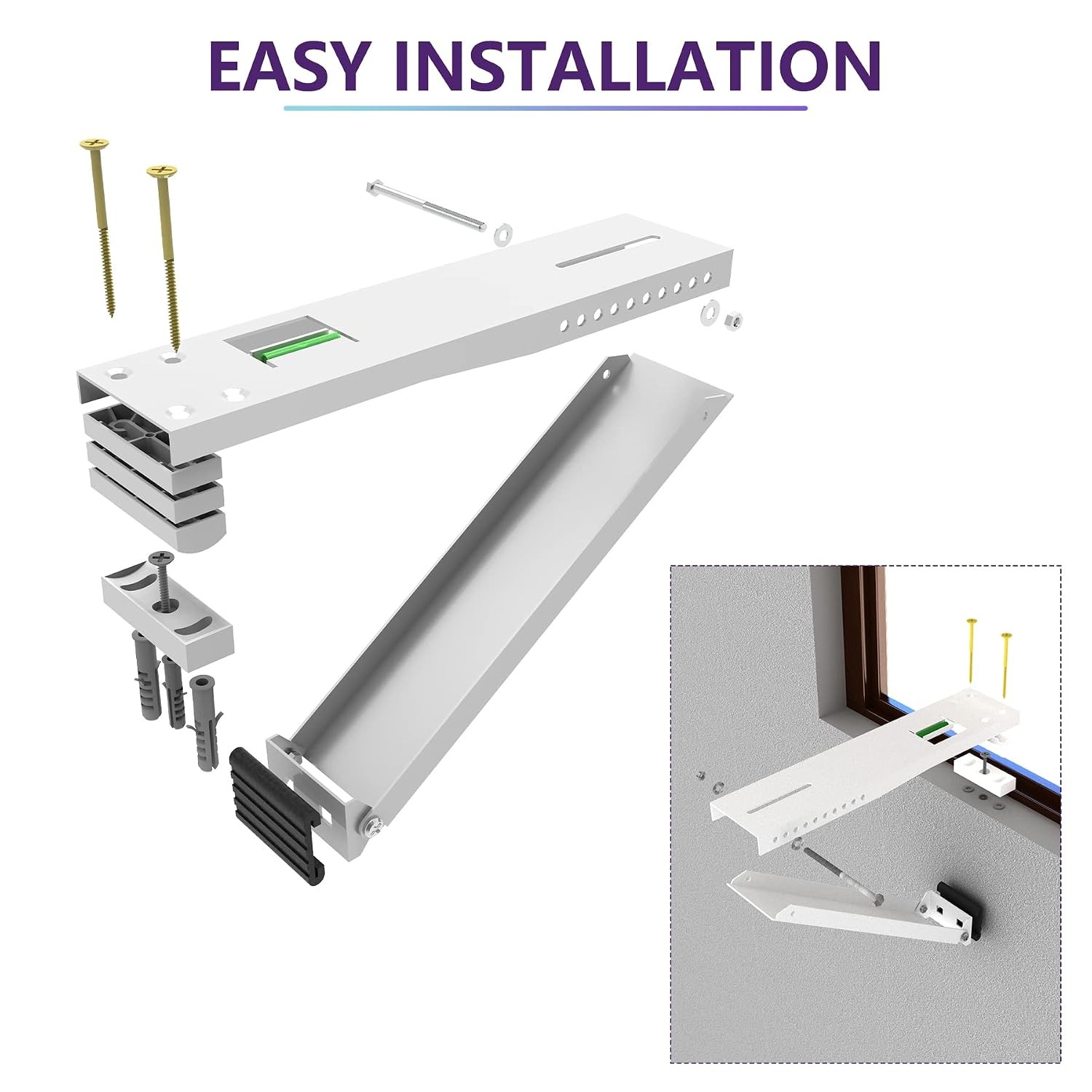 Mxclimate Window AC Heavy Duty Support Bracket Up to 85 Lb Light Duty Mounting