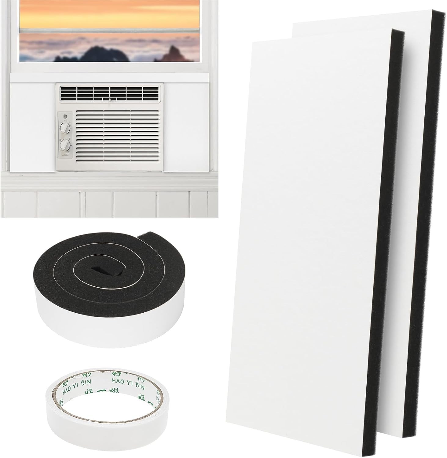 Window Air Conditioner Insulation Foam Panels, AC Side Surround Panels Kit wi…