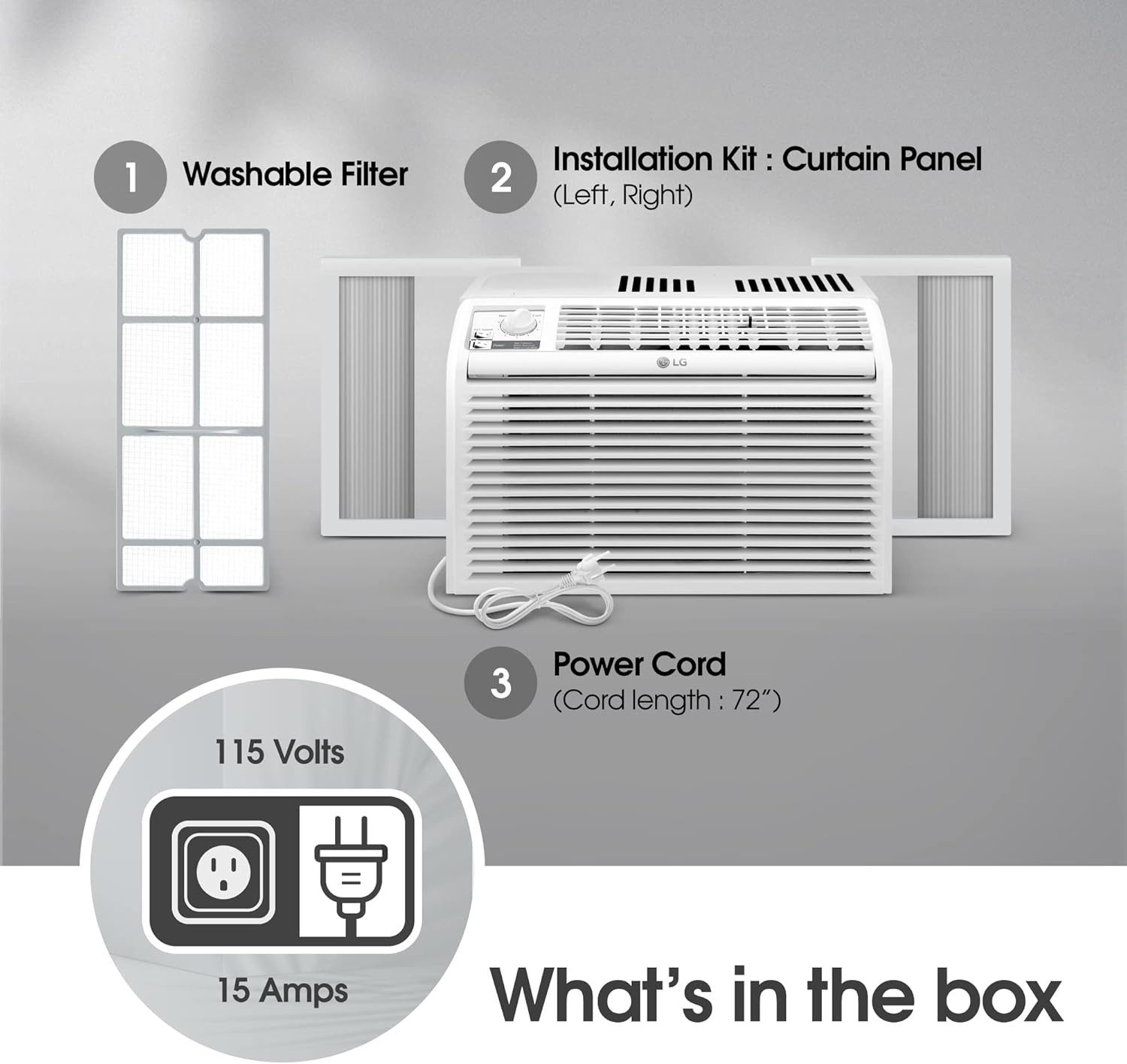 LG 5000 BTU Window Air Conditioners [2023 New] Easy Mechanical Control Ultra-Qui