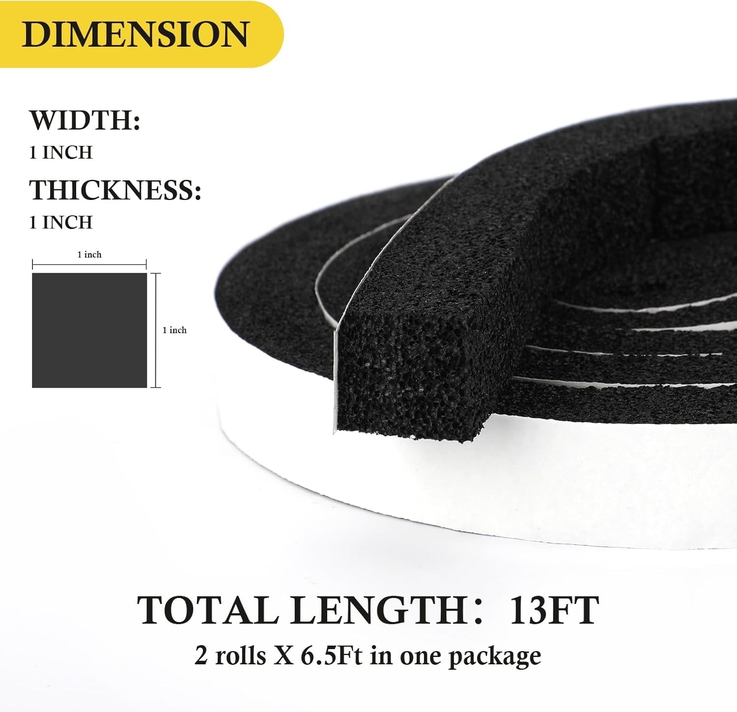 1-Inch Neoprene Foam Window Seal Kit – 13FT Weather Stripping for AC Units