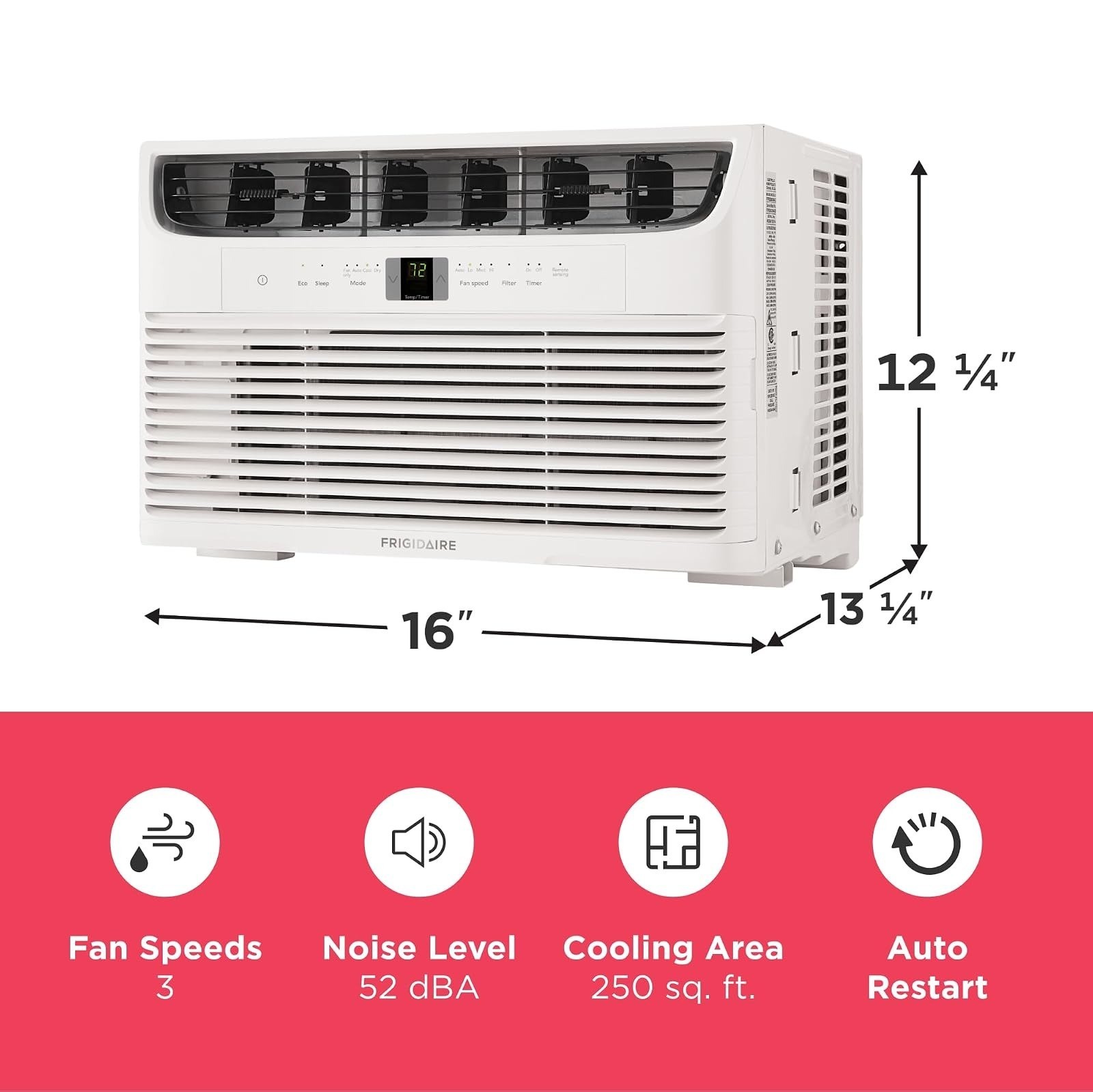 Frigidaire 6000 BTU Window Air Conditioner with Remote Control, 250 Sq Ft