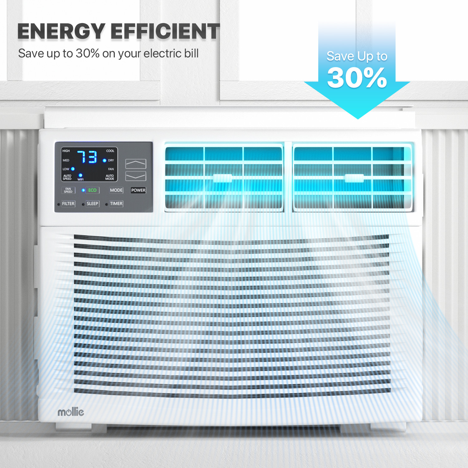 8000-12000 BTU Window Air Conditioner Ultra Quiet Dehumidifier Fan 110V AC Unit