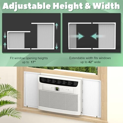 Window Air Conditioner Side Panels with Adjustable Frame, 1 Count (Pack of 2)