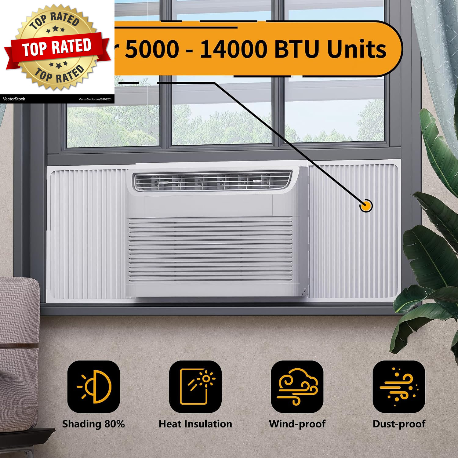 Adjustable Window Air Conditioner Side Panels and Frame Set,Extra Wide Window AC