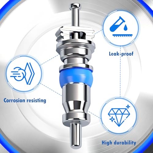 50Pcs Valve Core Replacement Kit for HVAC R32 R22 R410A Refrigerant/Tire