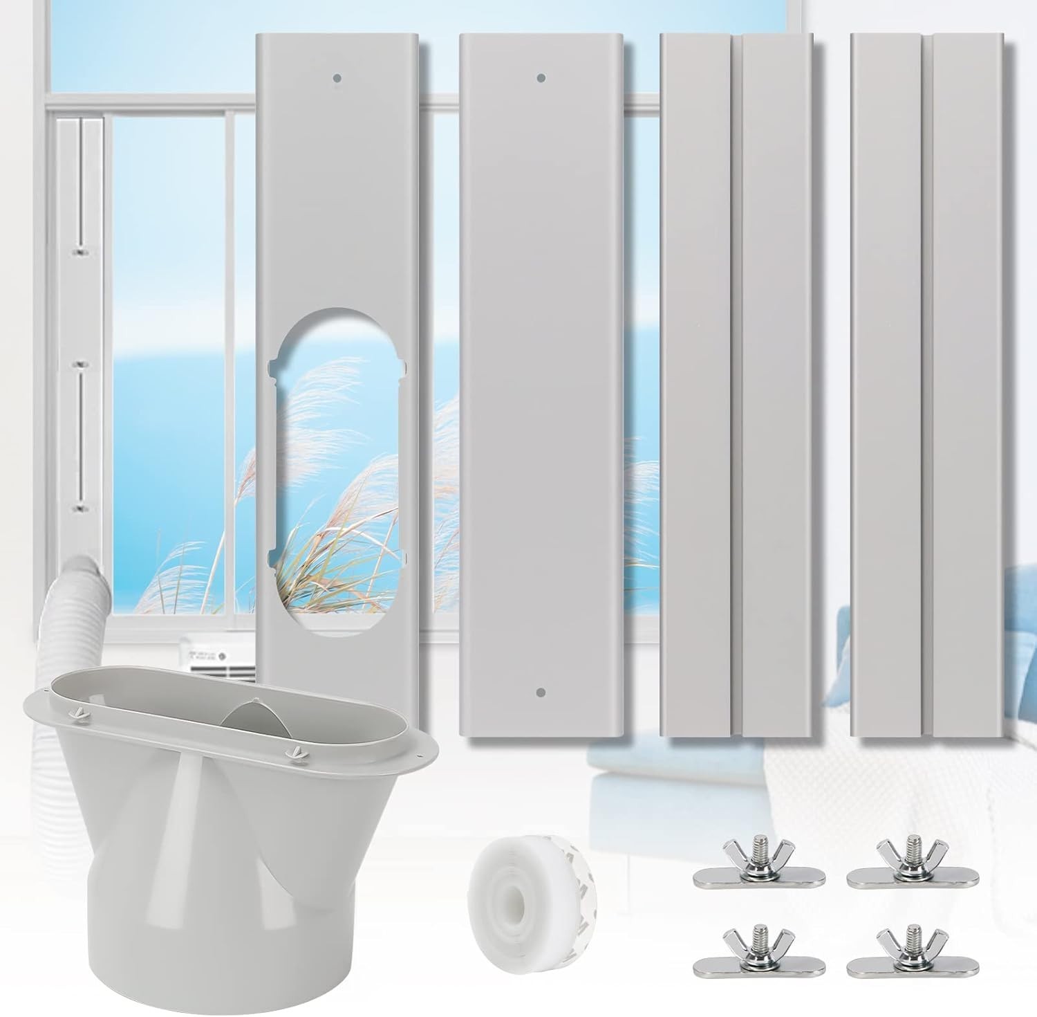 Portable Air Conditioner Window Kit, Adjustable Vertical/Horizontal Sliding W…