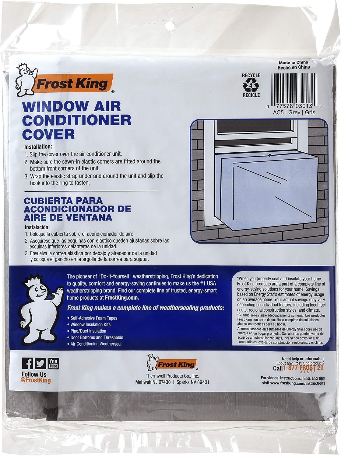 THERMWELL PRODUCTS AC5H Standard Air Conditioner Cover, 20 by 28 by 30-Inch