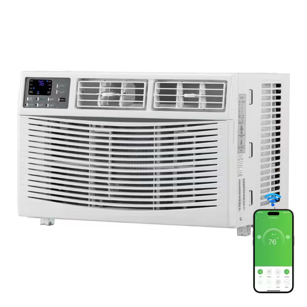 8,000 BTU (DOE) Window Air Conditioner Cools 350 Sq. Ft. with Remote Control in