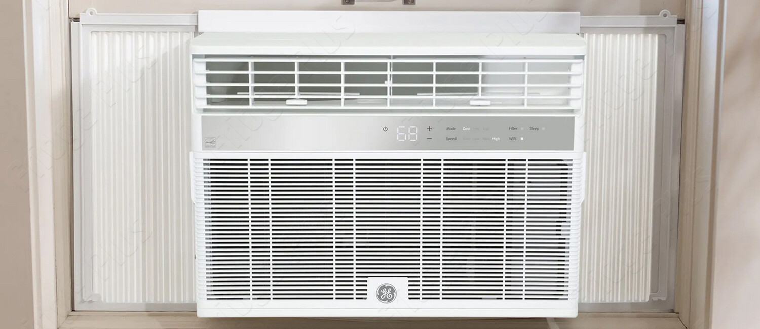 GE 14000 BTU Smart Window Air Conditioner, 700 SqFt Large Room Home 115V AC Unit