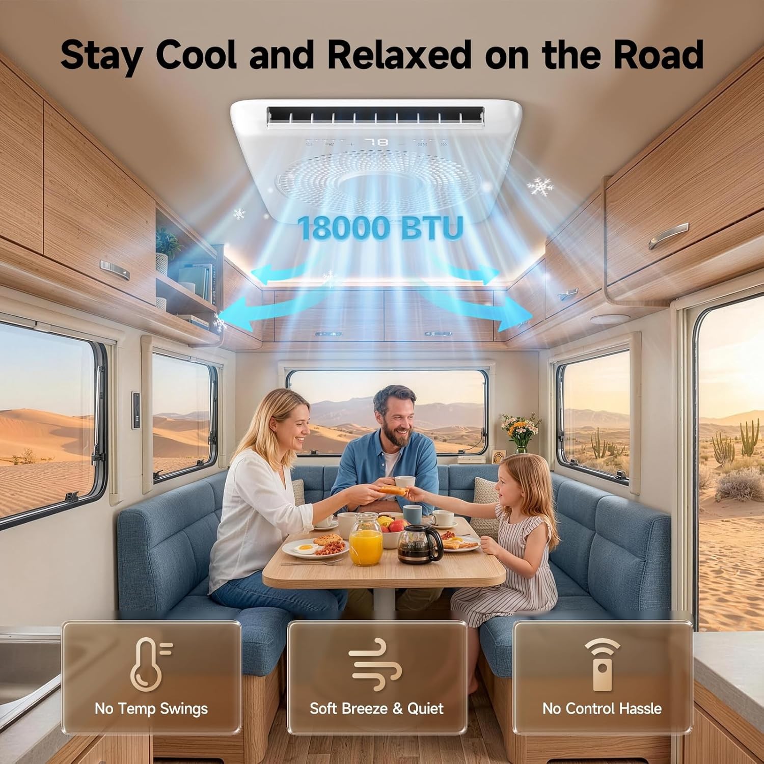 RV Rooftop Air Conditioner 18000 BTU for Ducted/Non-Ducted APP & Voice Control