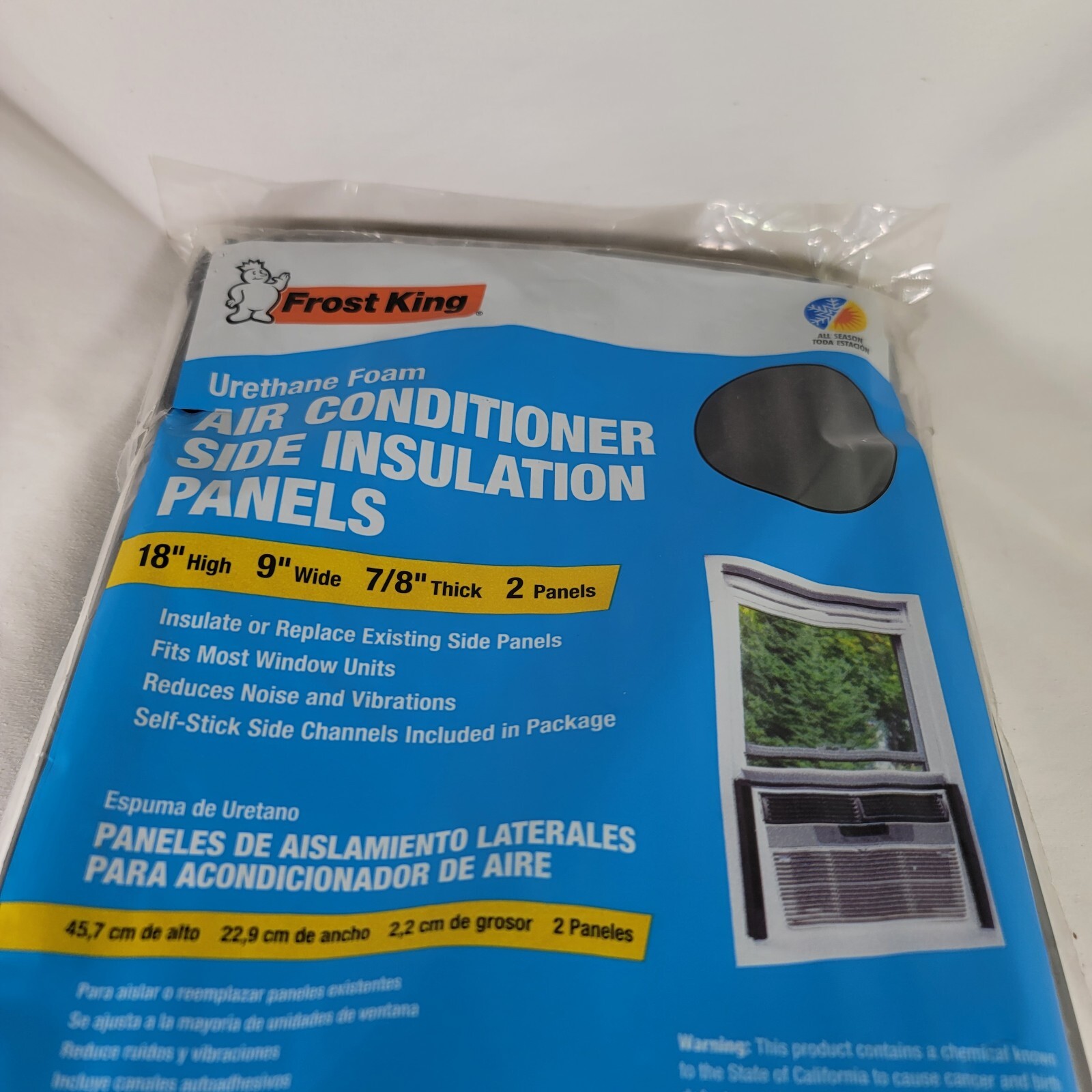 Thermwell Window Air Conditioner Foam Side Panels, 9 x 18 x 7/8-In., 2-Pack