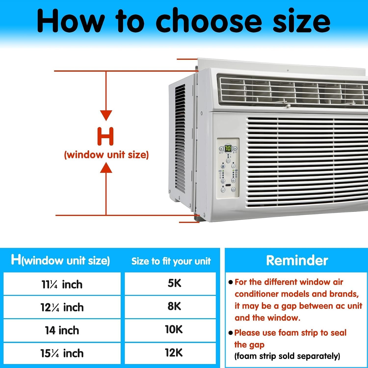 Window Air Conditioner Side Panel and Frame Set 12000 BTU Accordion Filler Kit