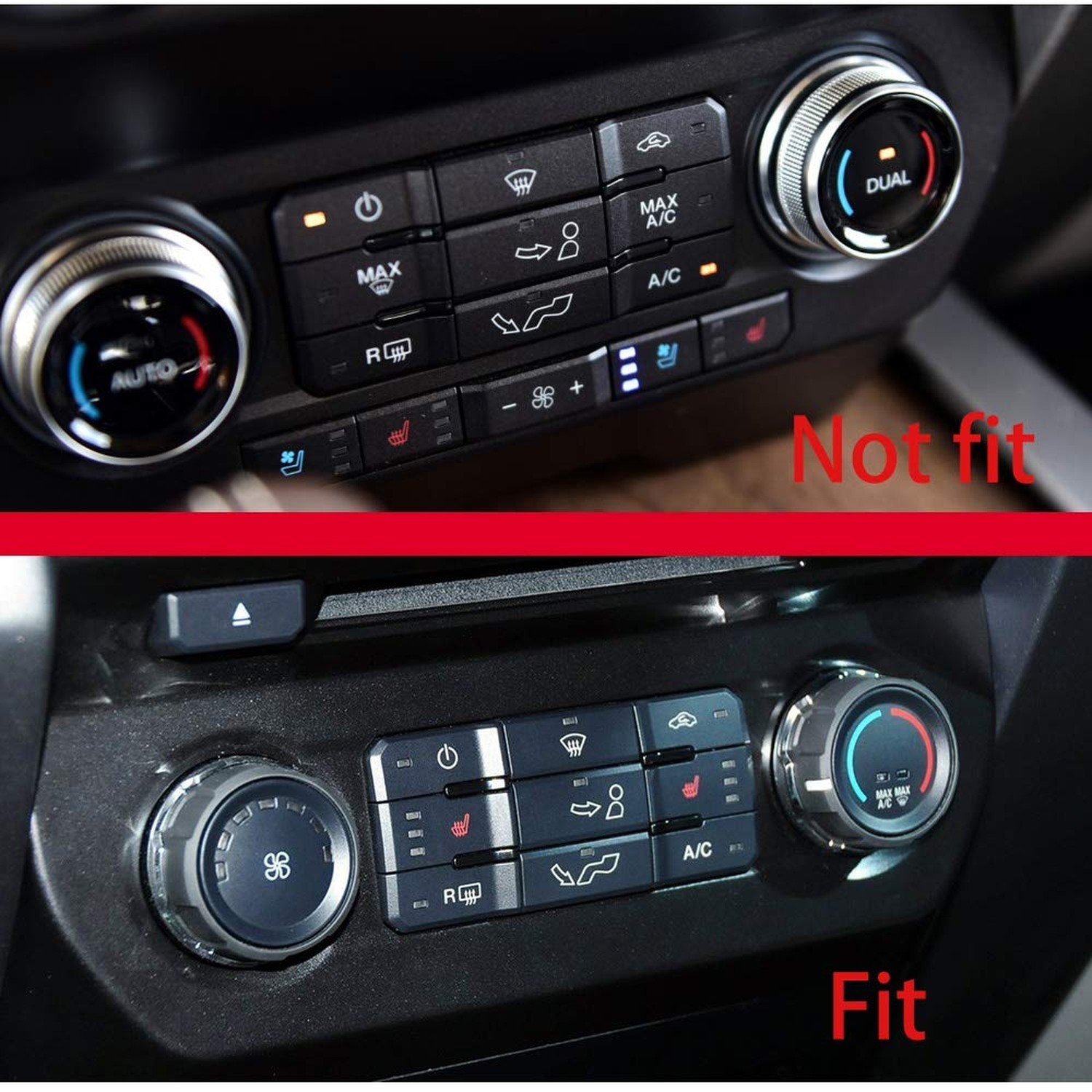 Keptrim for F150 Air Conditioner Switch AC VOL Knob Ring Button Trim for Ford…