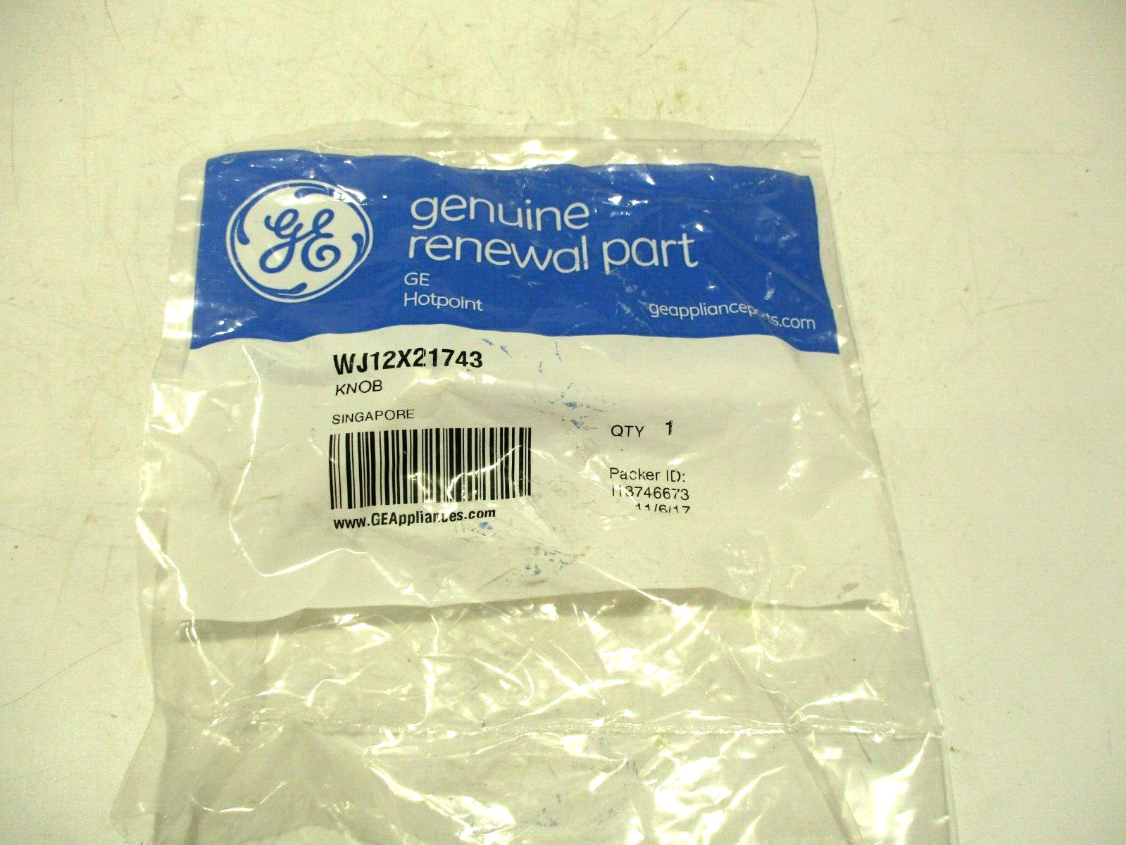 NEW OEM GE WJ12X21743 AIR CONDITIONER KNOB WHITE
