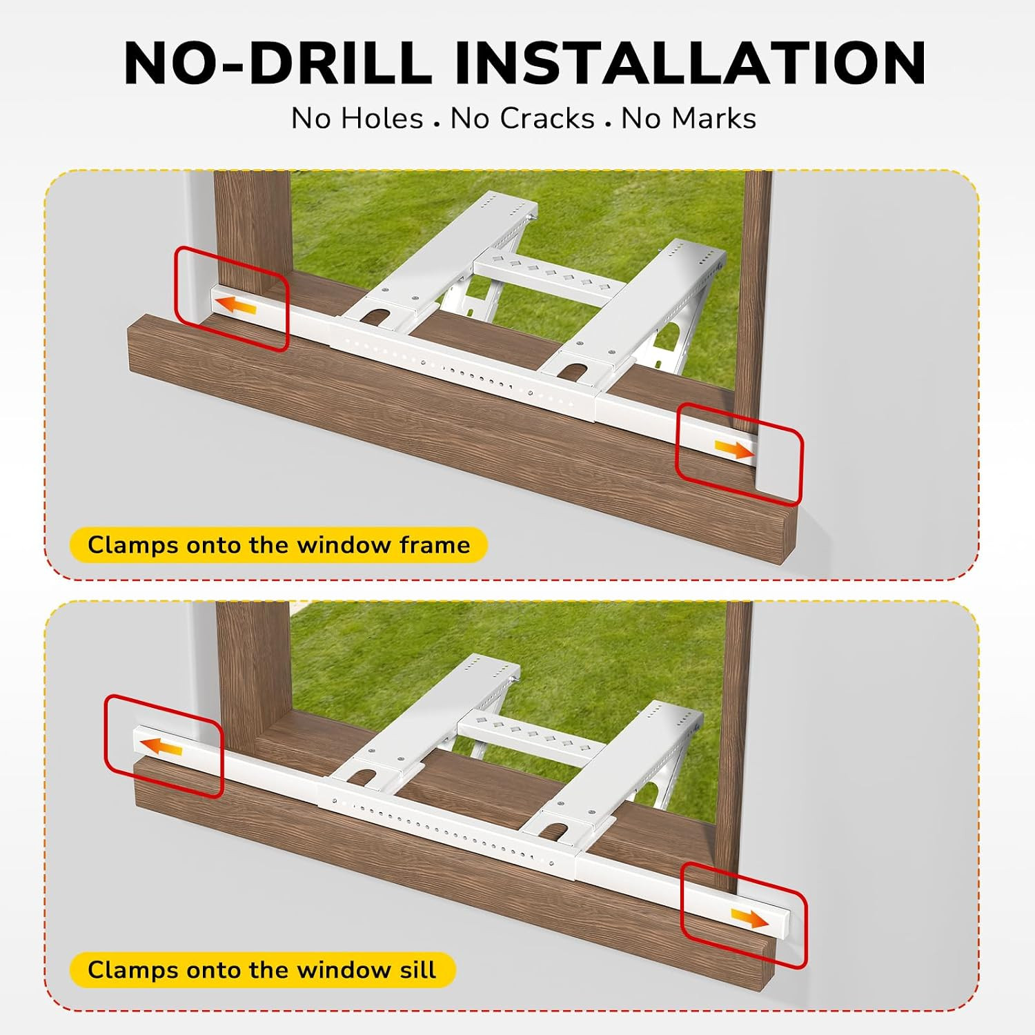 Window Air Conditioner Support Bracket No Drilling, No Tools, Window AC Bracket,