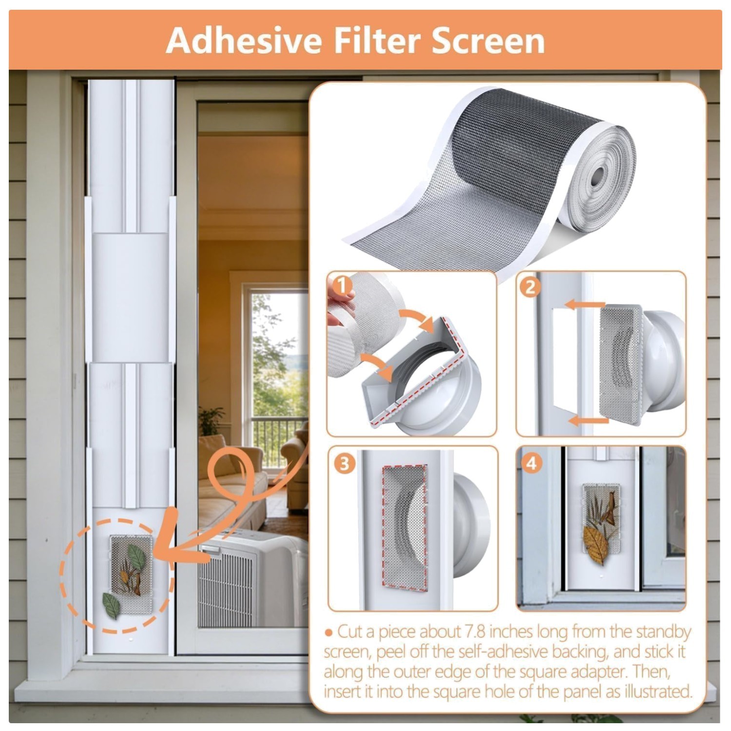 Energy-Saving Portable AC Vent Kit with Filter Screen
