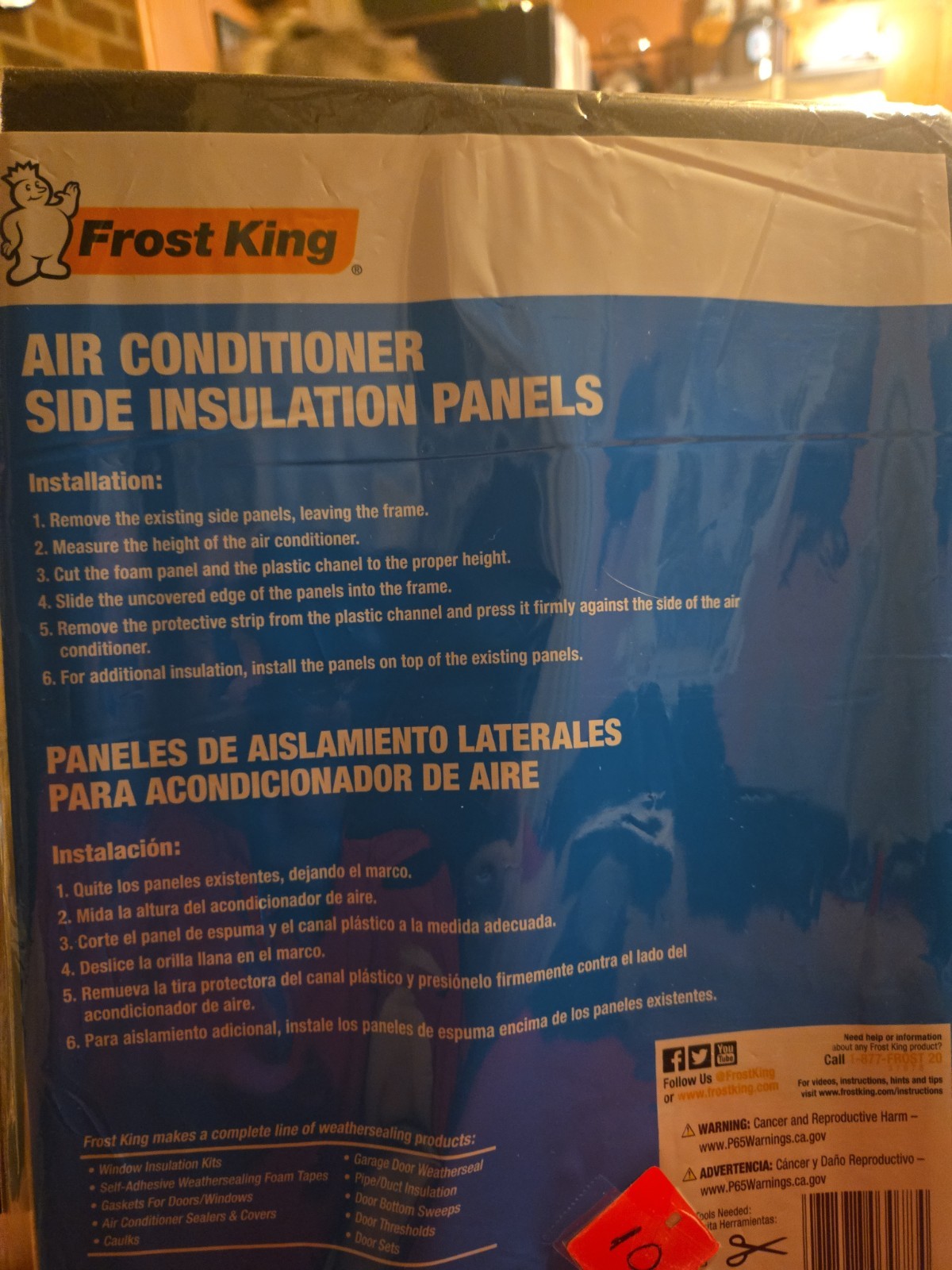 Set of 2 Window Air Conditioner Foam Side Insulating Panels 18x9x 7/8 AC-207