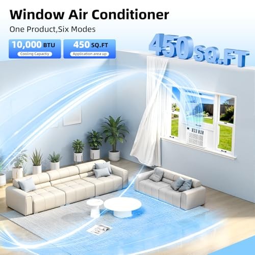 10,000 BTU Window Air Conditioner, Window AC 10,000 BTU[Upgraded] Off-White