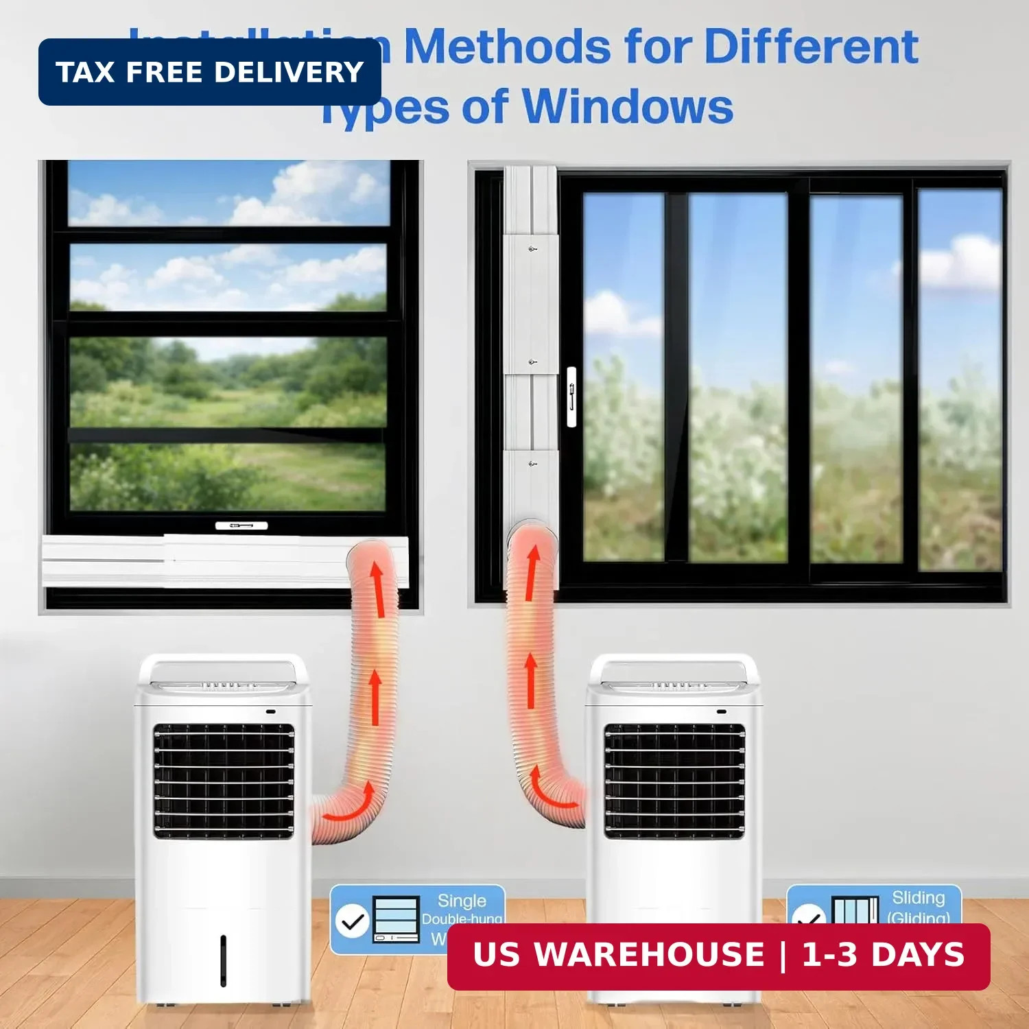 Portable Air Conditioner Window Seal Kit with 5.9″ Counter-Clockwise Threaded Ex