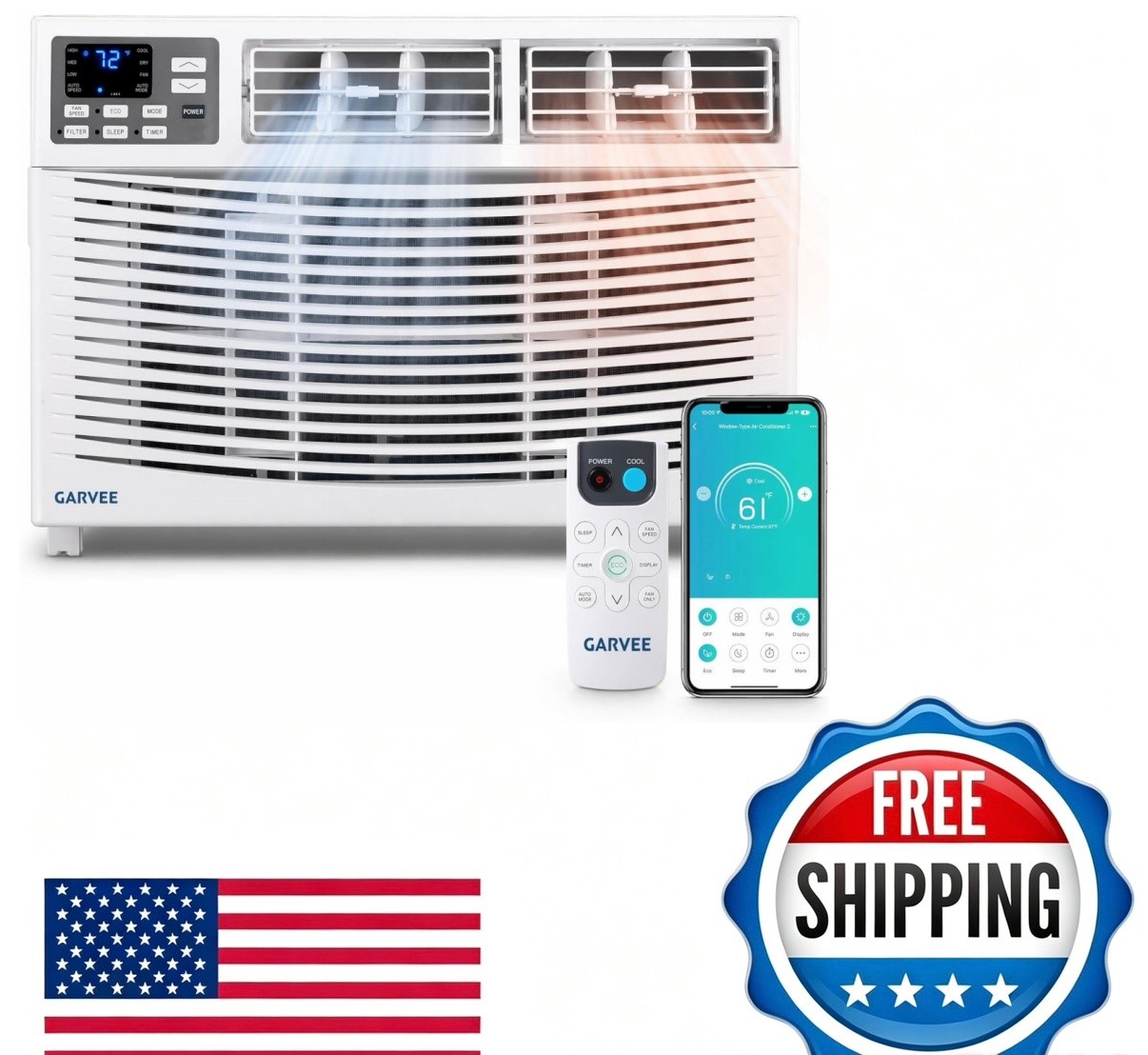 Window Air Conditioner 18000 BTU and Heater Combo, Smart WiFi Voice Control AC U