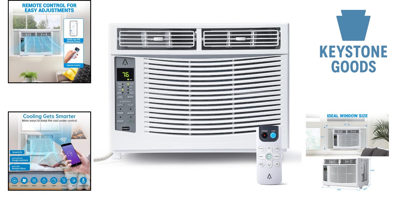 6000-BTU Wi-Fi Window Air Conditioner for Up to 250 sq ft