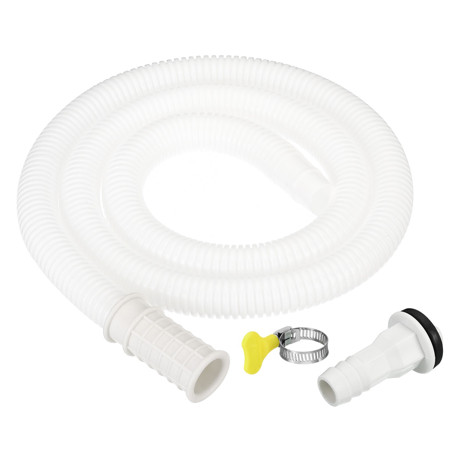3.3ft Air Conditioner Drain Hose Kit, Hose with Clamp Connector 5, White