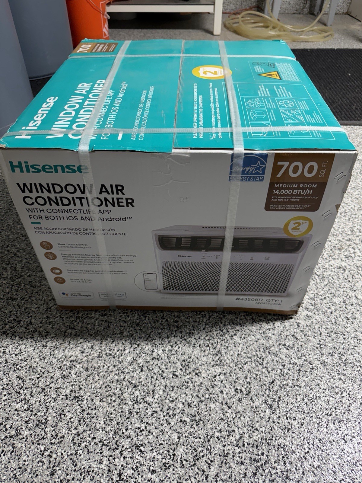 Hisense 14,000 BTU Window Air Conditioner, 700 Sq Ft, ConnectLife App, Wi-Fi