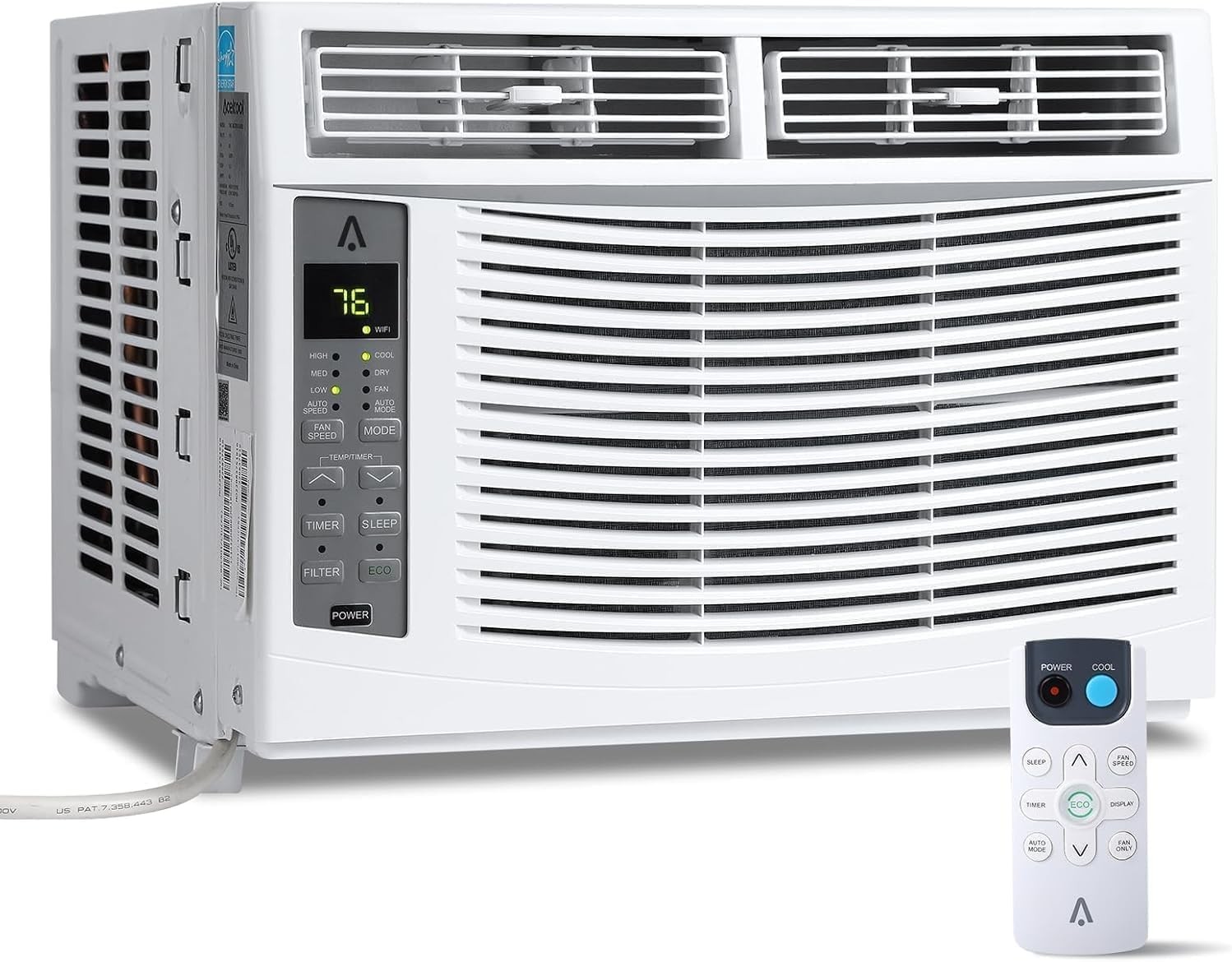 6000 BTU Window Air Conditioner Cools 250 Sq.Ft Window AC Unit with Remote 115V