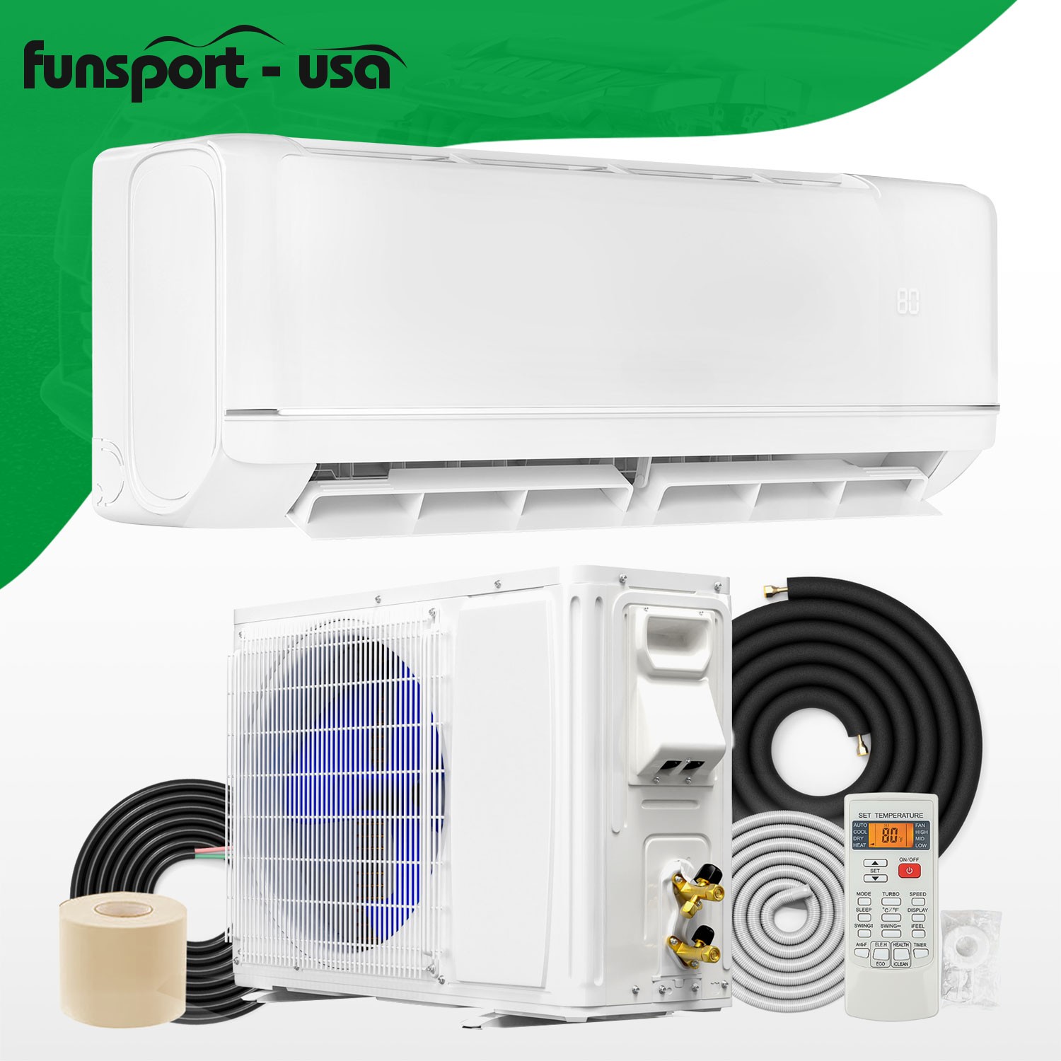 12,000 BTU Mini Split AC/Heat Pump 21 SEER 220V WiFi Enabled for Smart Cooling