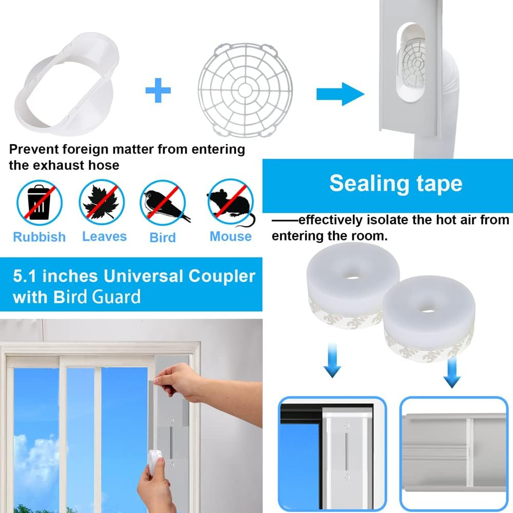 Portable Sliding Door Air Conditioner Kit, Adjustable AC Sliding Door Vent Kit 1