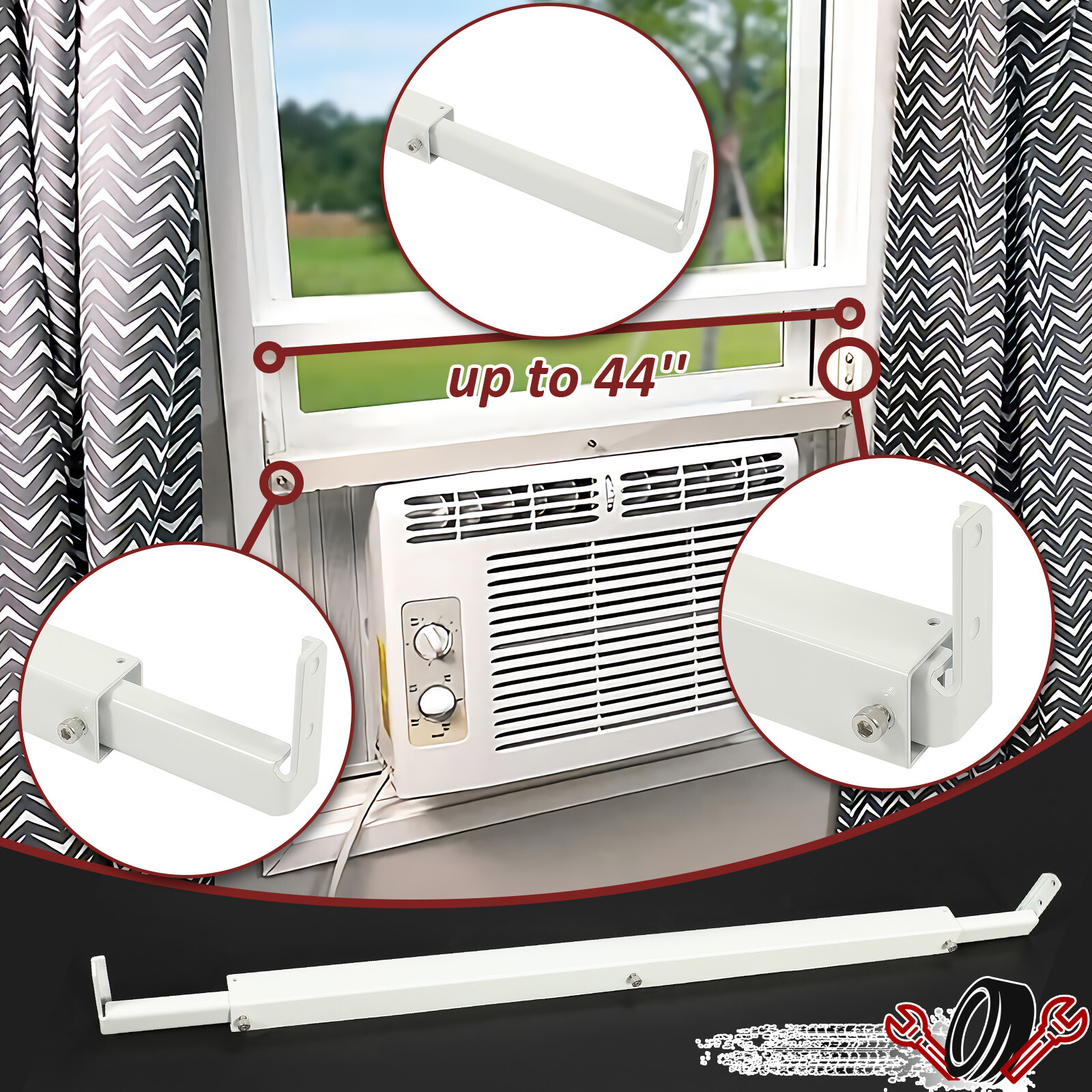 For Most Windows AC Window Bracket Air Conditioner Support Window Guard 130lbs