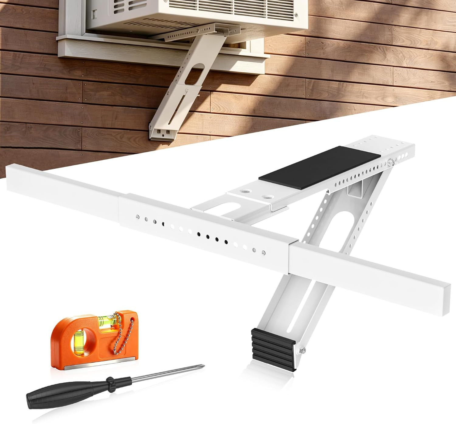 No Drilling Window AC Bracket,Hvac Brackets Fits Single & Double-Hung Windows,Ho