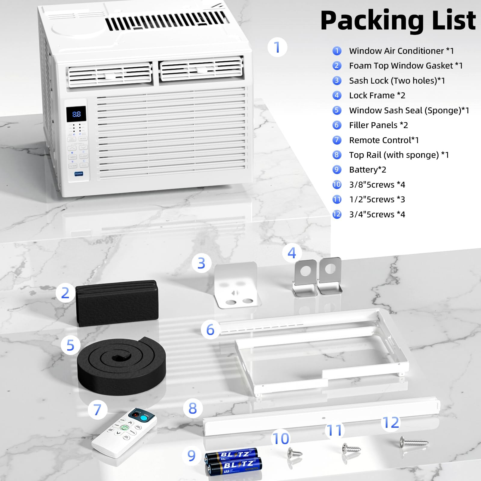 Antarctic Star 6,000 BTU Window Air Conditioner, Window AC Unit, Cools Rooms …
