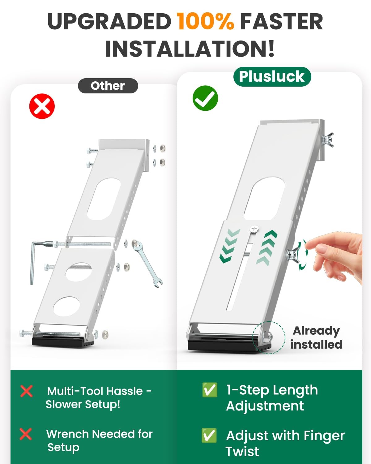 No-Drill AC Bracket Heavy Duty Adjustable Window Holder 350lbs 5000-24000 BTU