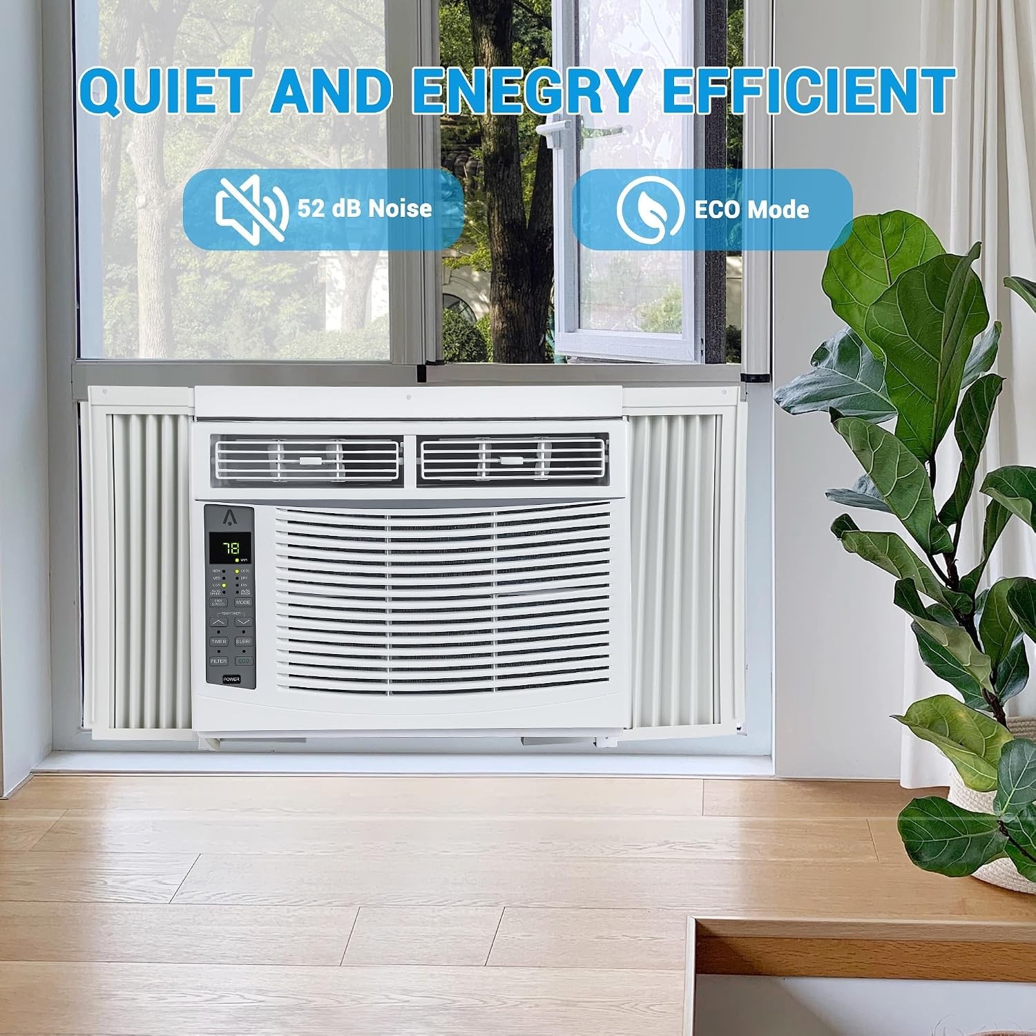 6000 BTU Window Air Conditioner Cools 250 Sq.Ft Window AC Unit with Remote 115V