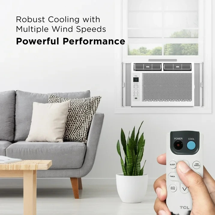 TCL 6,000 BTU Window Air Conditioner, 250 sq. ft., LED Display, Included Remote,