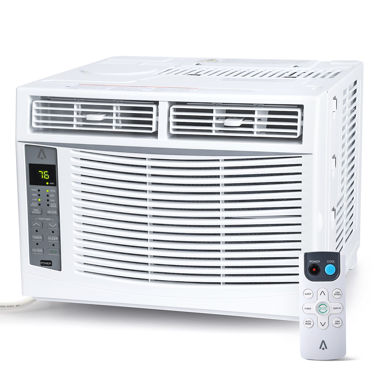 Smart Window Air Conditioner 6000BTU AC Unit with Remote/App Control 3 Fan Speed