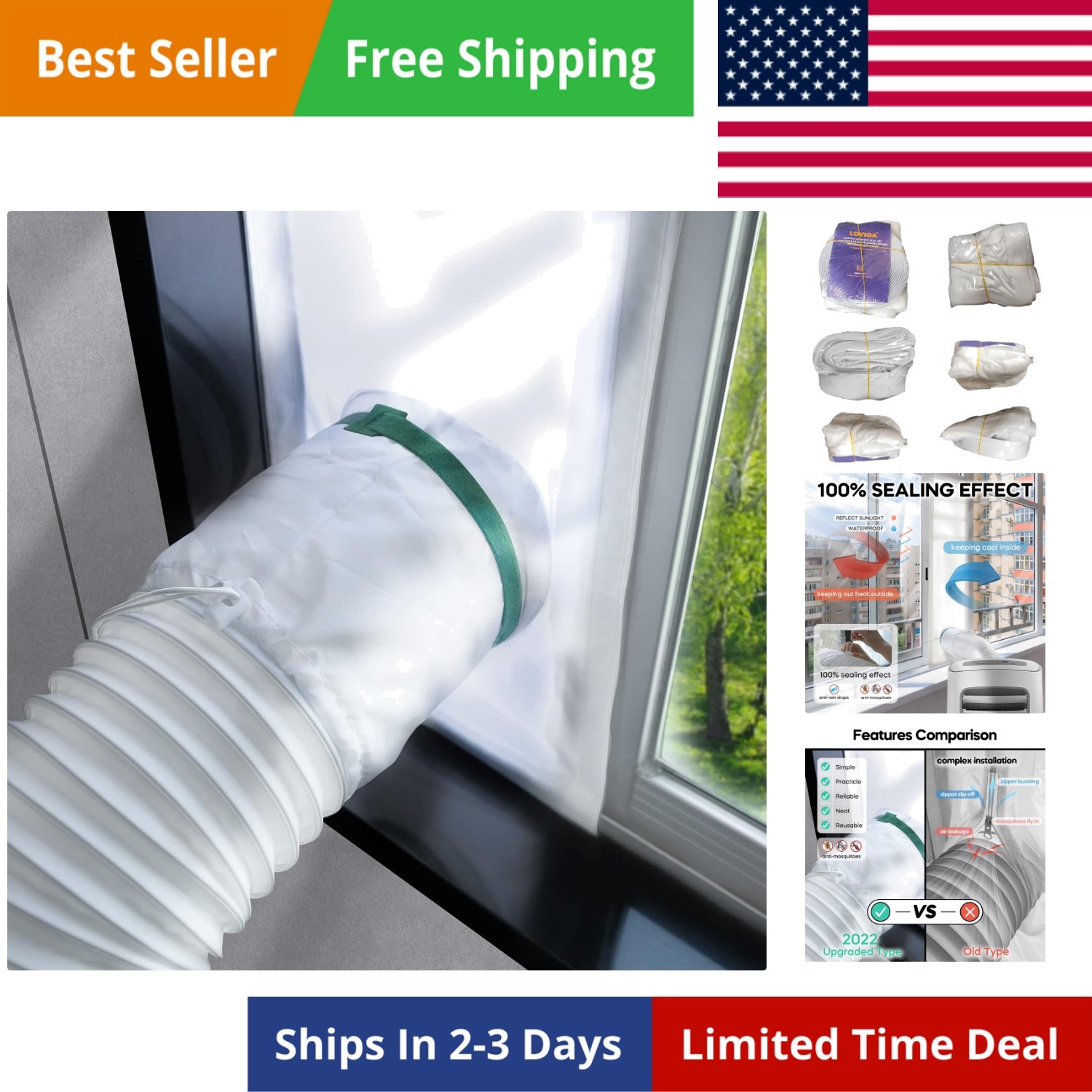 Window Seal for Portable Air Conditioner, 100% Sealing Effect AC Window Seal …