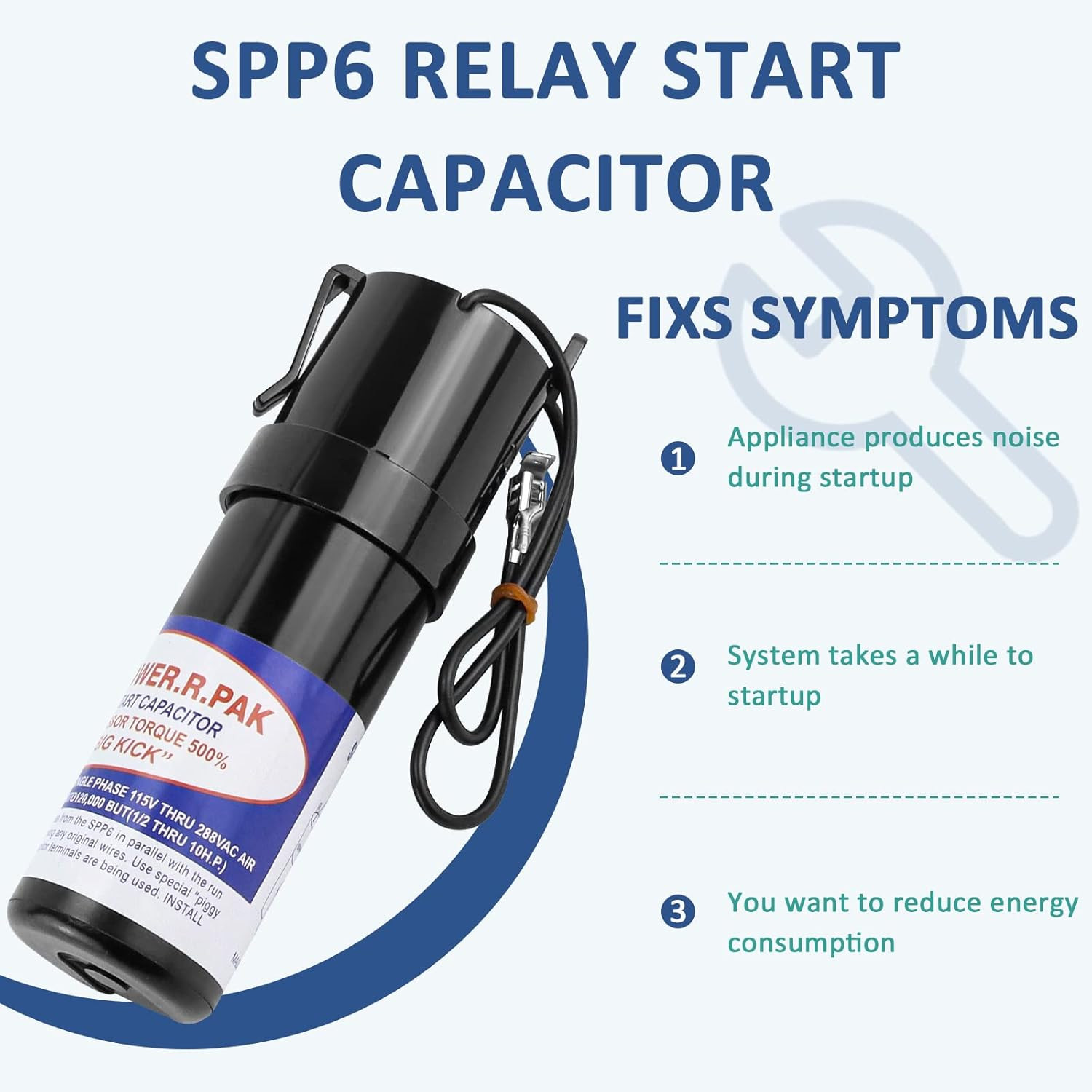 SPP6 Hard Start Kit Capacitor for Air Conditioner AC Window Unit 4000-120000BTU